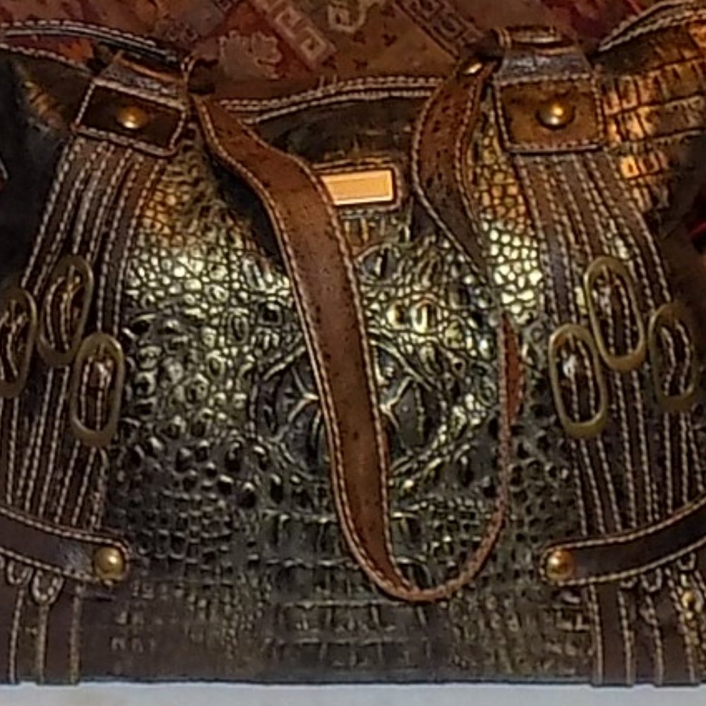 Marco Buggiani Croc embossed large leather bag - Picture 15 of 16